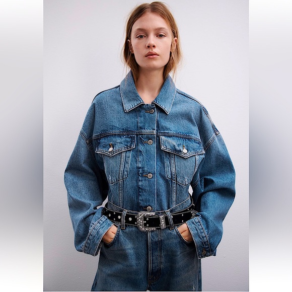 ZARA Limited Edition Rhinestone Leather Belt - Picture 3 of 14